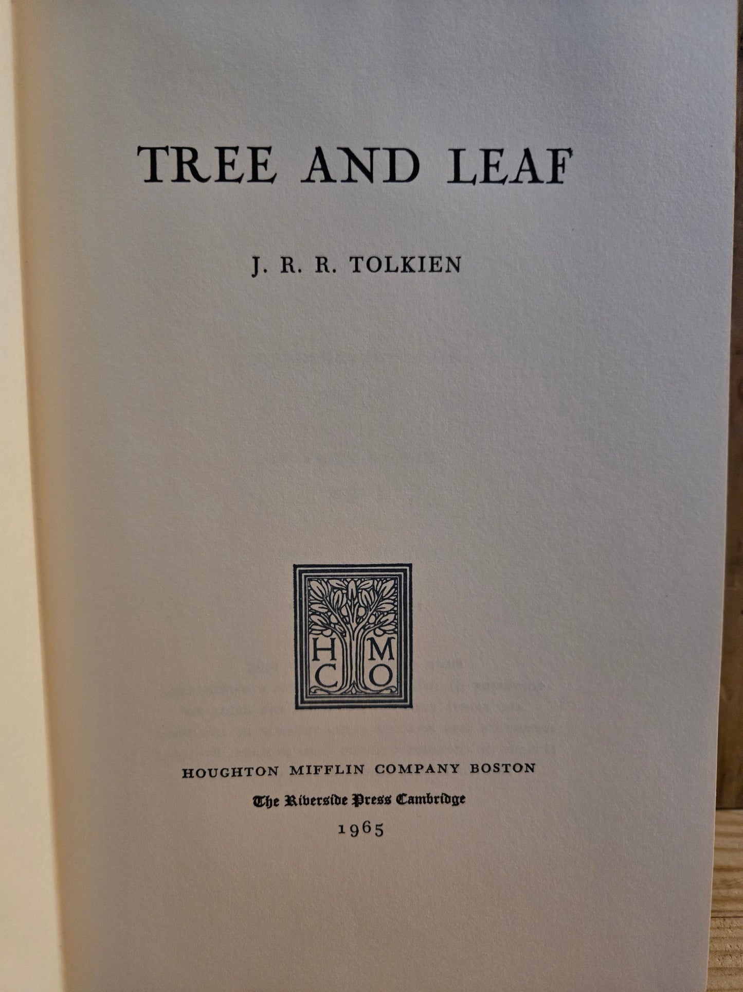 Tree and Leaf // J.R.R. Tolkien // 1st Printing 1st American Edition 1965 // Vintage Hardcover Fantasy