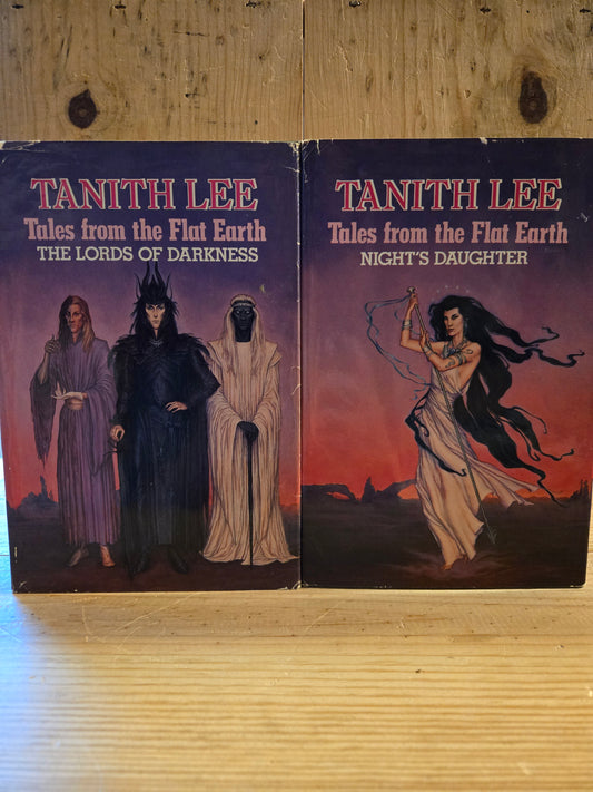 Tales from the Flat Earth (2 Volumes) // Tanith Lee // 1970s - 1980s Book Club Edition // Vintage Hardcover Fantasy