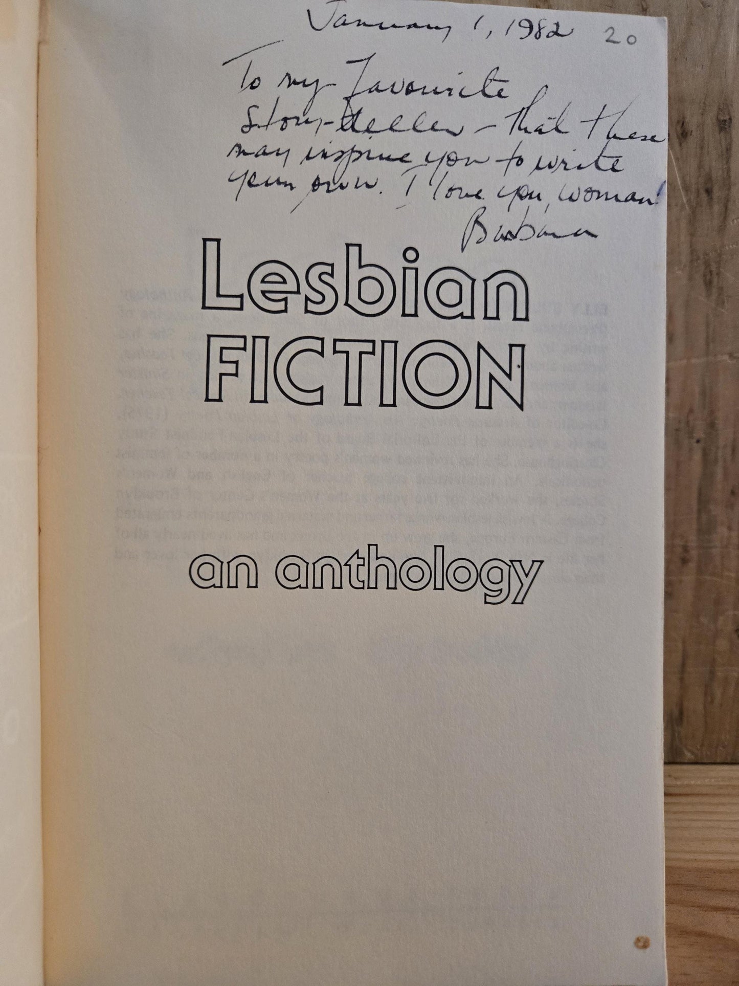 Lesbian Fiction: An Anthology // Edited by Elly Bulkin // 1st Edition 1st Printing Paperback 1981 // Vintage Paperback