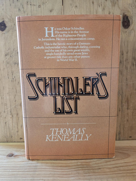 Schindler's List // Thomas Keneally // 1st U.S. Edition 4th Printing 1982 // Vintage Hardcover WWII