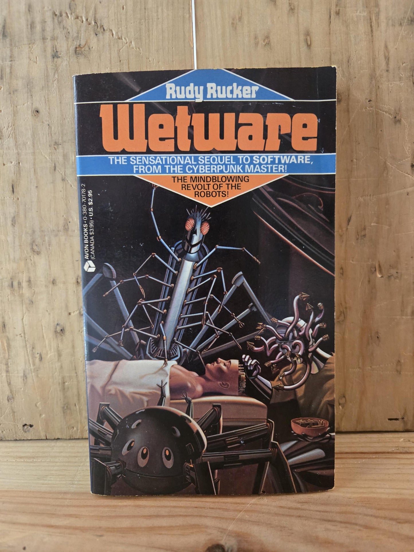 Software and Wetware (2 Book Set) // Rudy Rucker // 1987-1988 // Vintage Paperback Cyberpunk Sci-fi