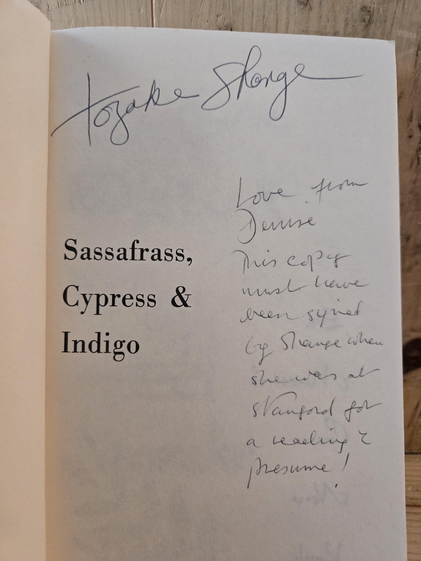 SIGNED Sassafrass, Cypress & Indigo // Ntozake Shange // 1st Paperback Printing 1982 // Vintage Paperback