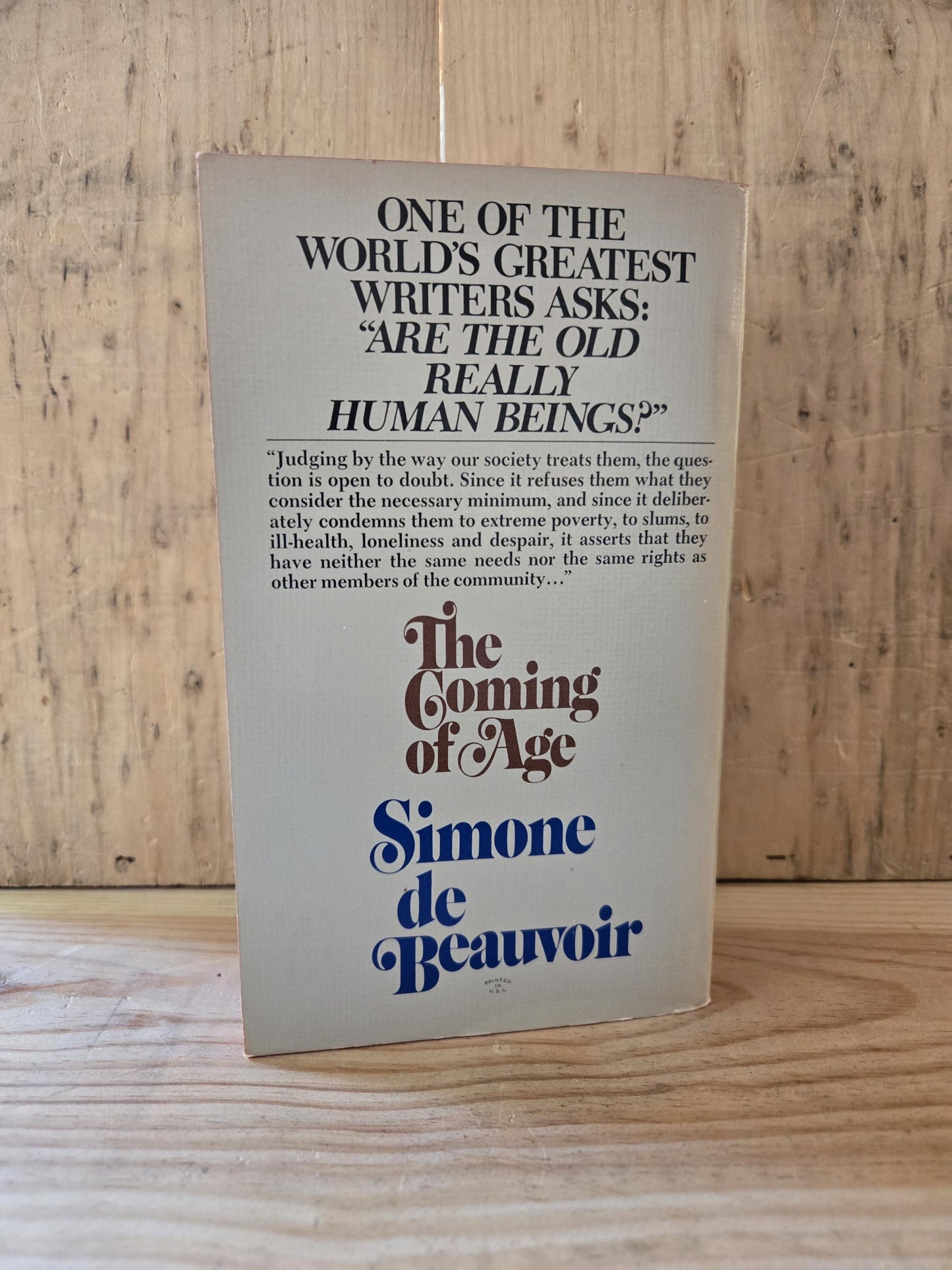 The Coming of Age // Simone de Beauvoir // 1973 // Vintage Paperback
