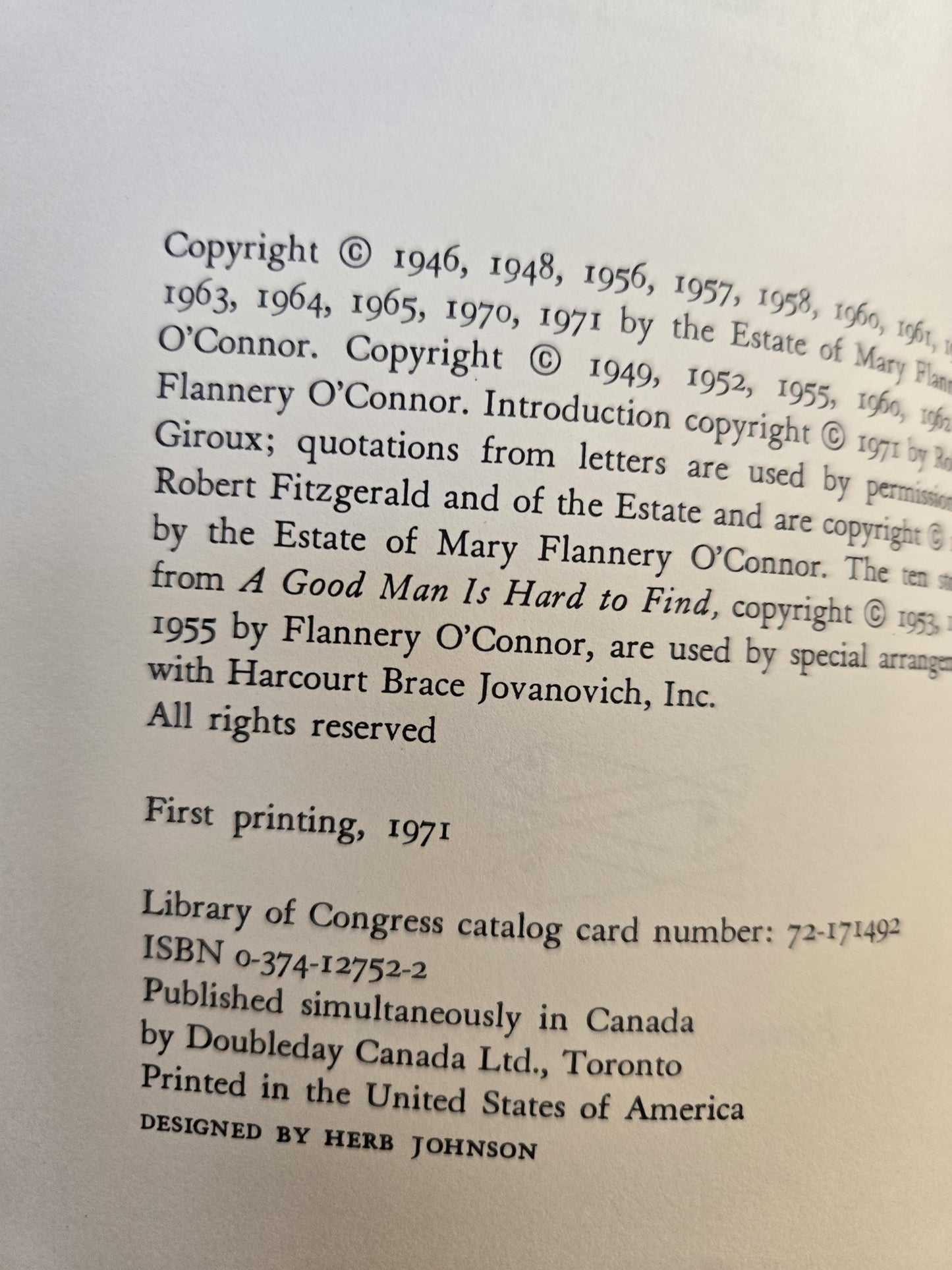 The Complete Stories // Flannery O'Connor // 1st Edition 1st Printing 1971 // Vintage Hardcover