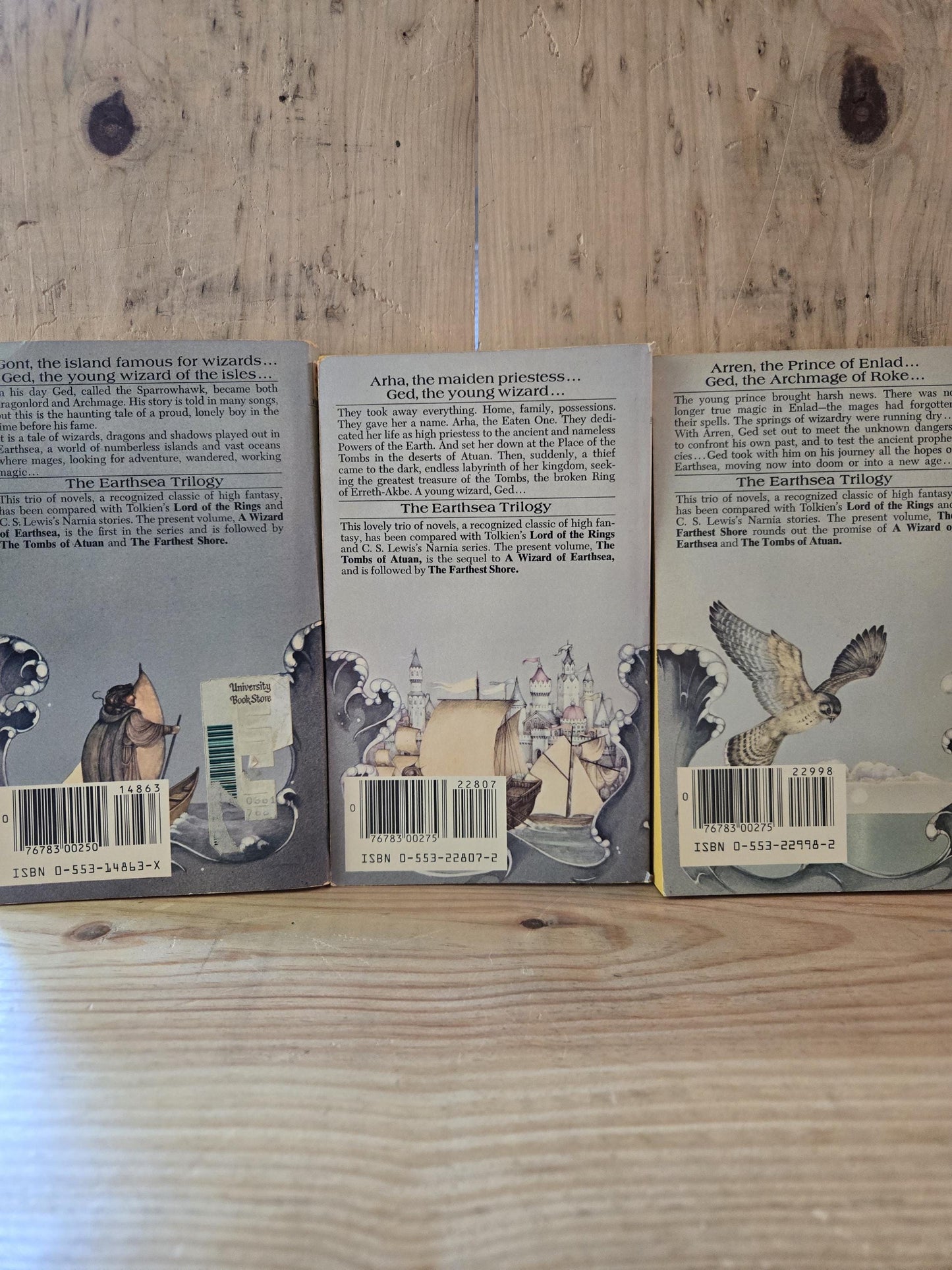 Earthsea Trilogy (3 Book Set) // Ursula K. Le Guin // 14th Printing Bantam 1981 // Vintage Paperback Fantasy