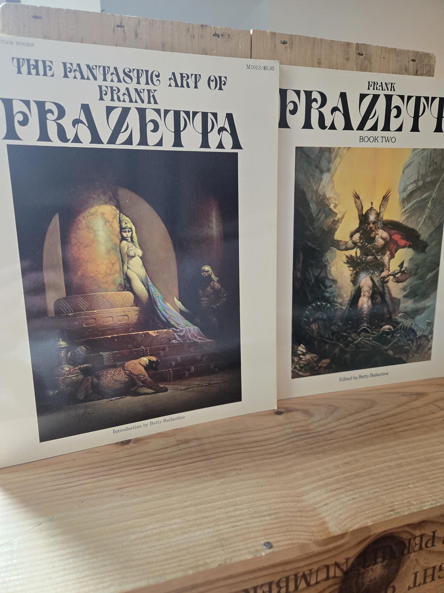 Frank Frazetta Art Books (2 Book Lot) // Edited by Betty Ballantine // 1970s // Vintage Paperback Fantasy Sci-fi Art