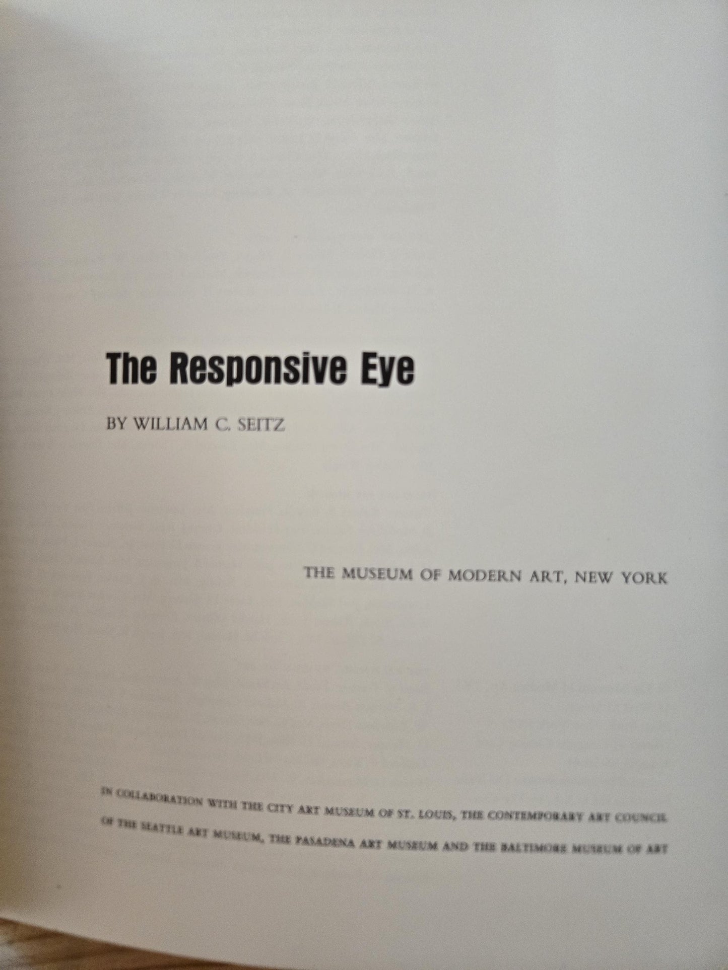 The Responsive Eye - The Museum of Modern Art // William C. Seitz // 1965 // Vintage Art Exhibit Book Guide