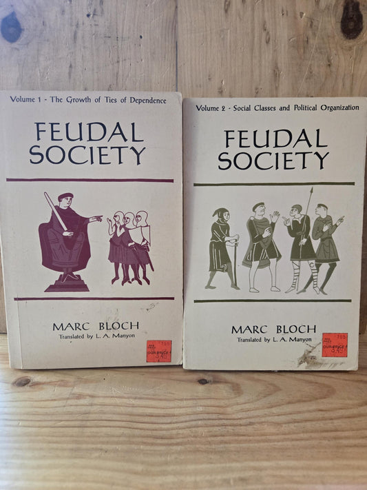 Feudal Society (2 Book Set) // Marc Bloch // 1961 // Vintage Paperback Medieval History