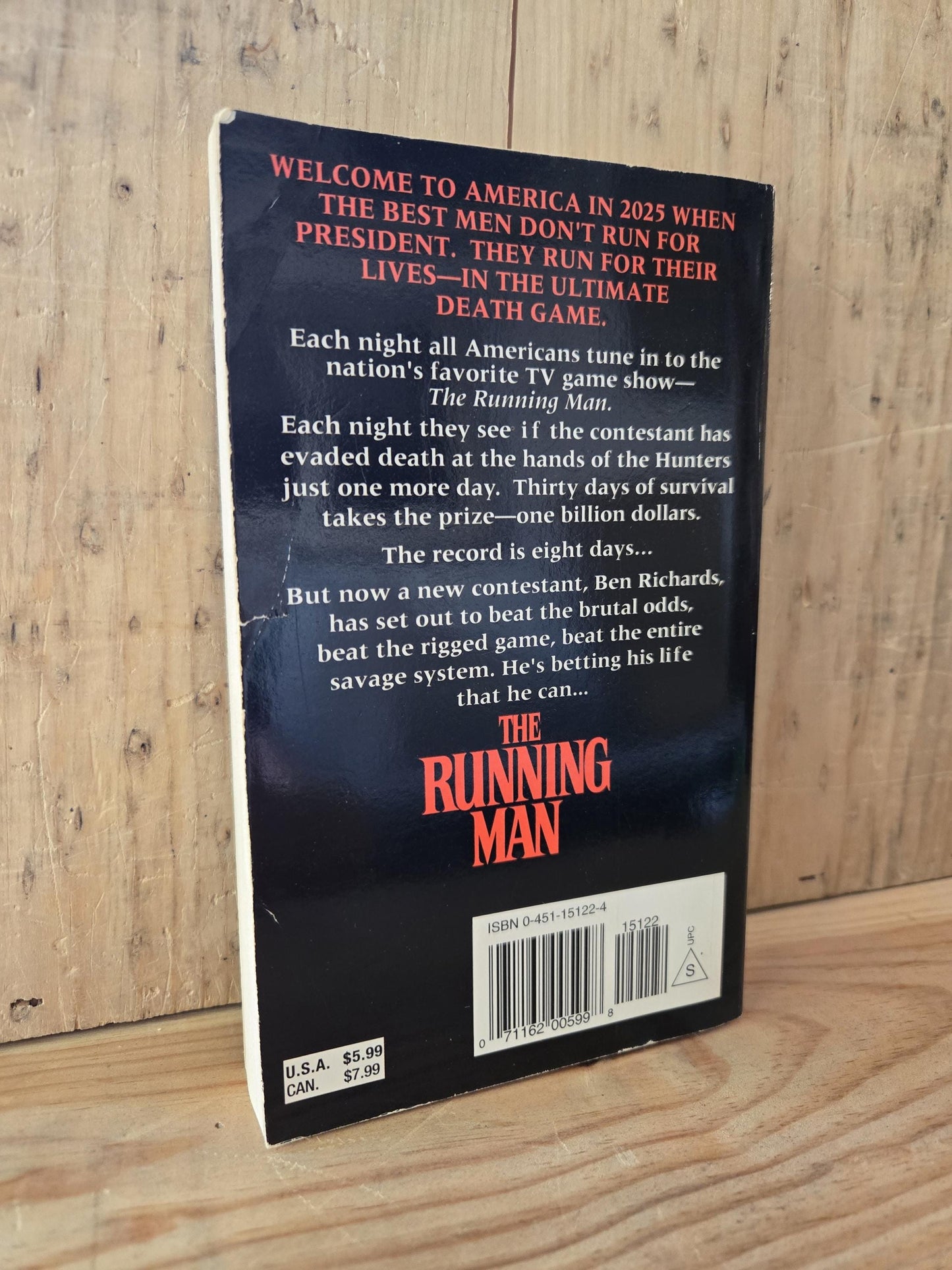 The Running Man // Stephen King // 17th Printing 1982 // Vintage Paperback Horror Thriller Dystopian