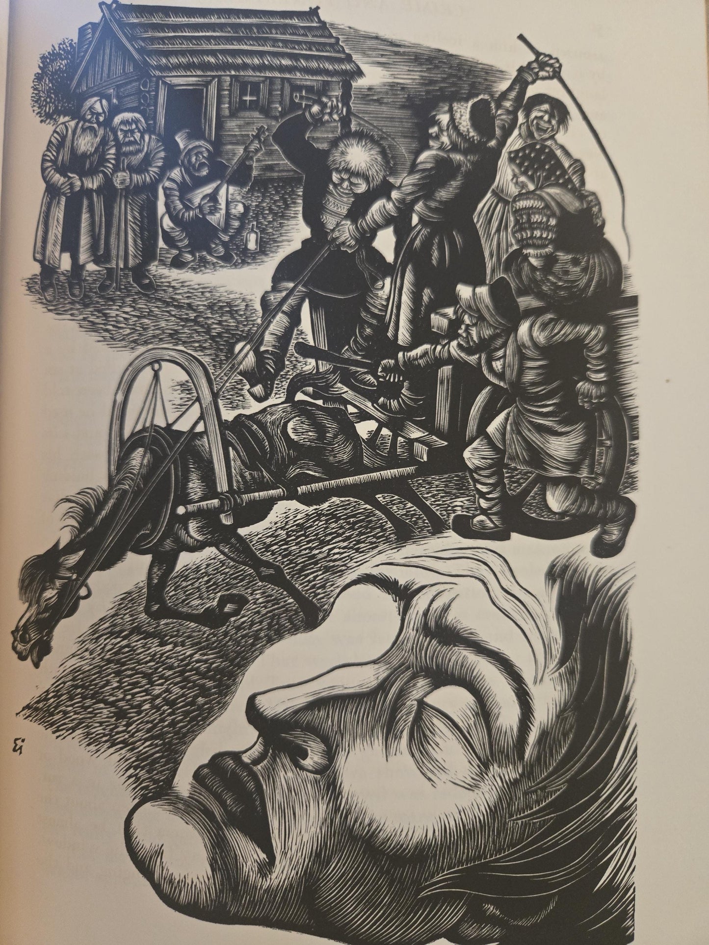 Crime and Punishment // Fyodor Dostoevsky // 1938 // Vintage Hardcover Wood Engravings by Fritz Eichenberg