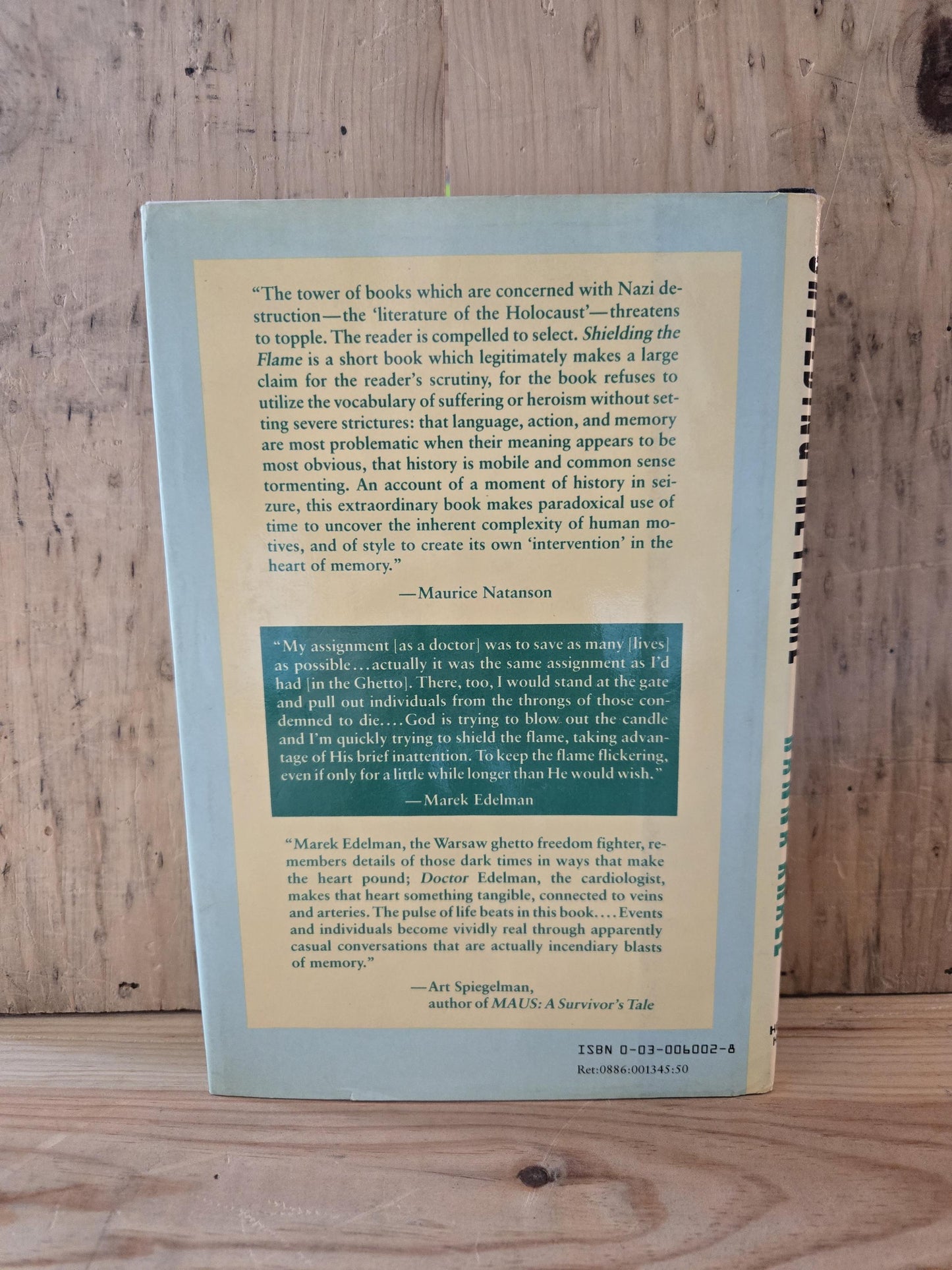 Shielding the Flame // Hanna Krall // 1st American Edition 1st Printing 1986 // Vintage Hardcover Warsaw Ghetto Uprising