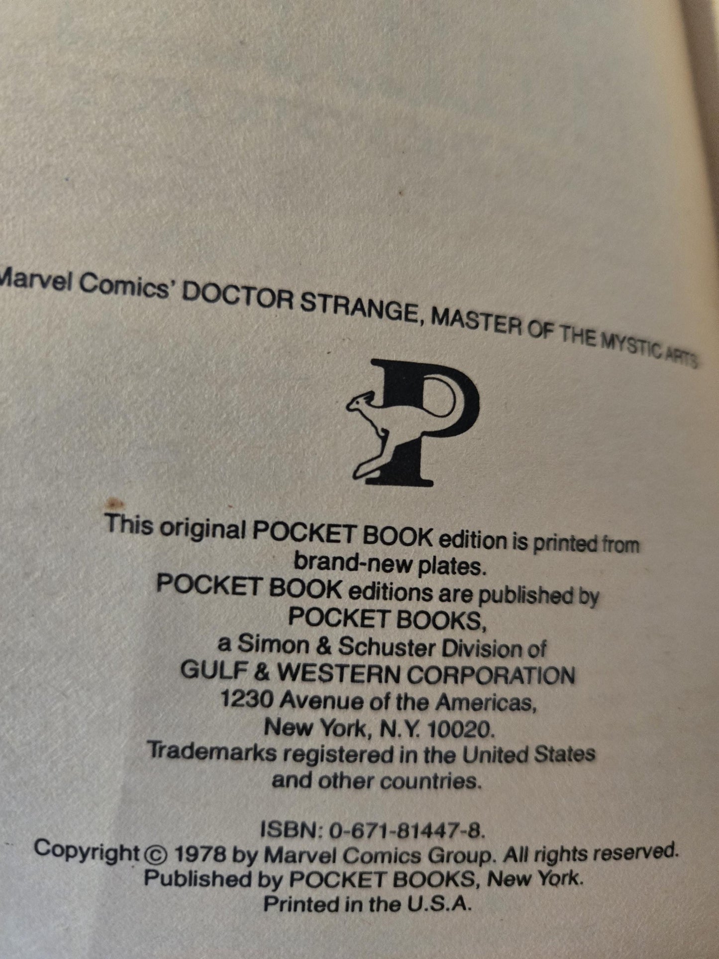 Doctor Strange Master of the Mystics Arts // Presented by Stan Lee // 1978 // Vintage Paperback Superhero Comics