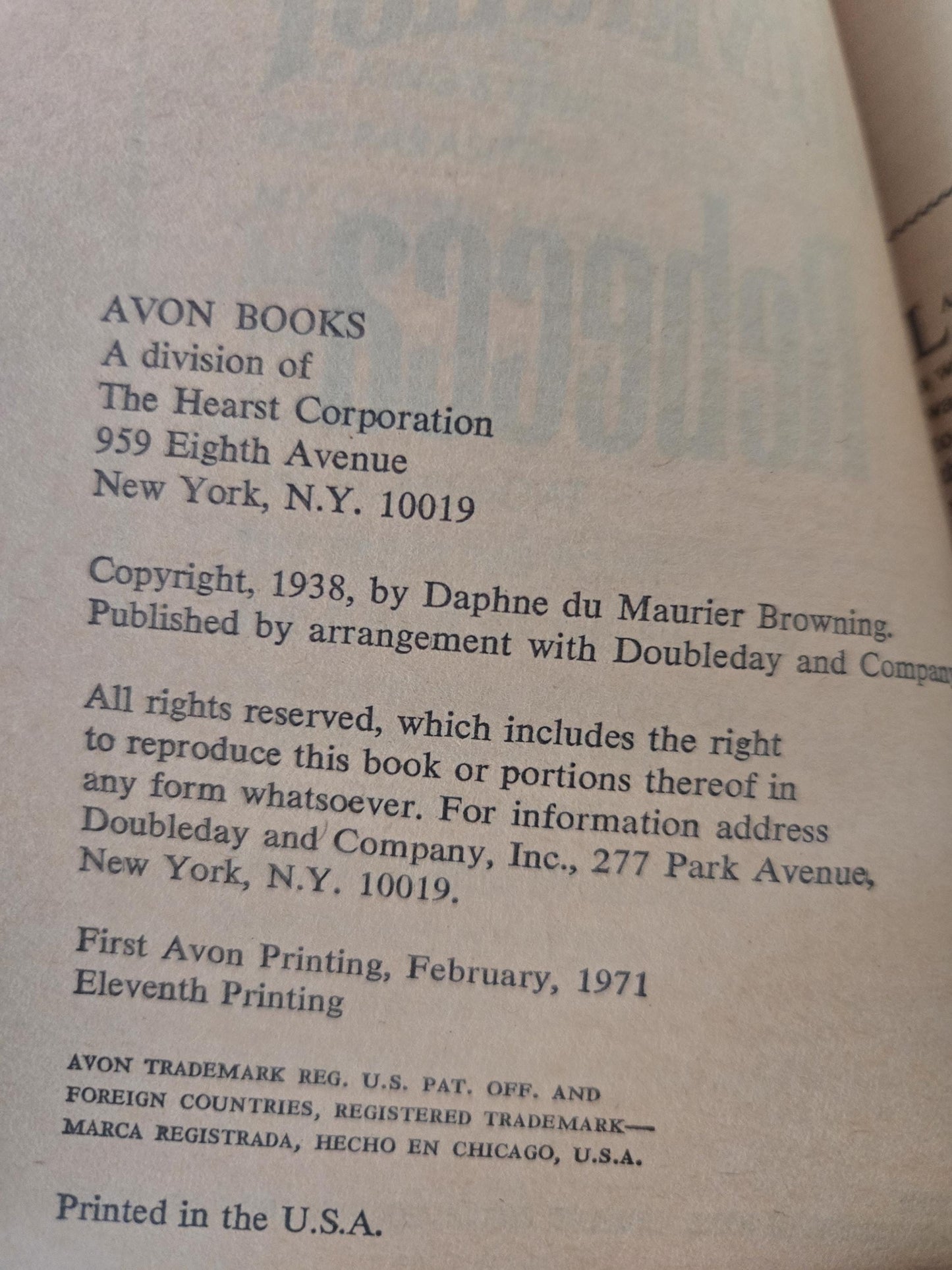 Rebecca // Daphne du Maurier // 11th Printing 1970s // Vintage Paperback Gothic