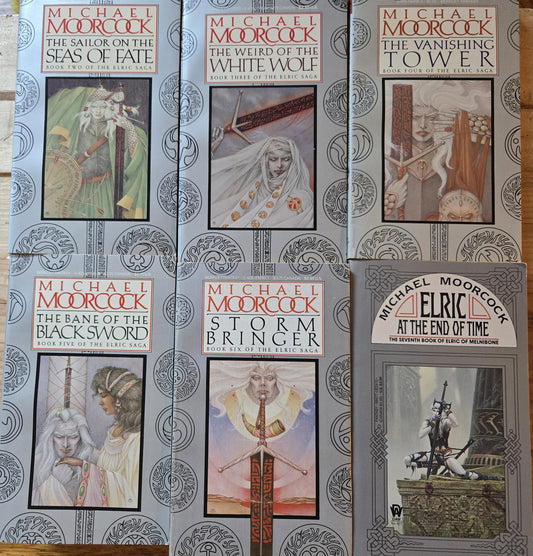 Elric Saga: Volumes 2-7 (6 Book Lot) // Michael Moorcock // 1980s // Vintage Paperback Fantasy