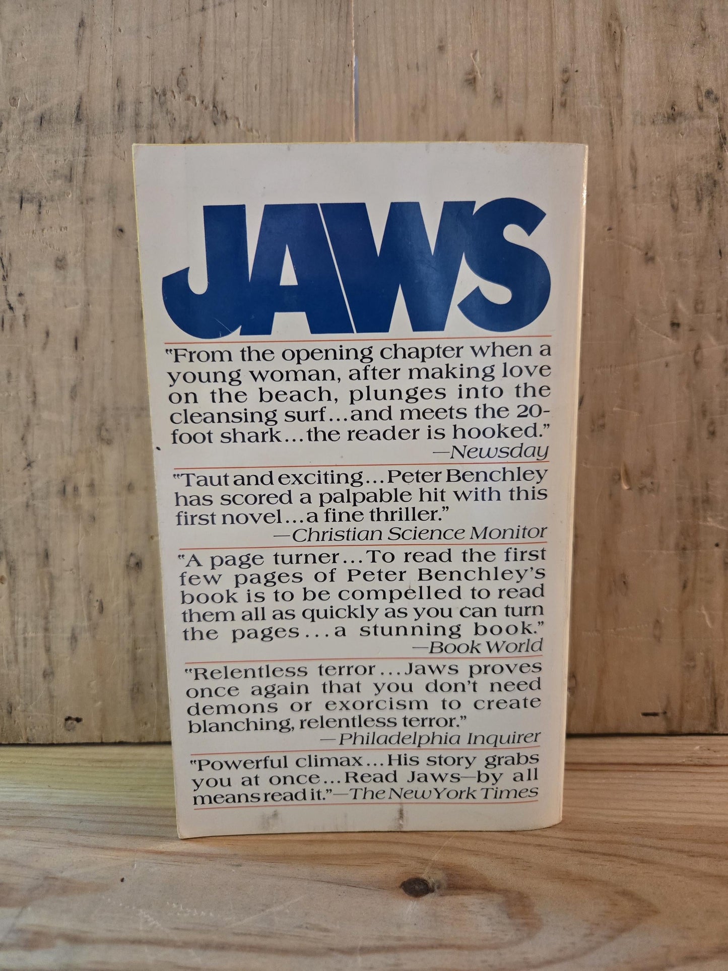 Jaws // Peter Benchley // Bantam 1st Printing Thus 1975 // Vintage Paperback Horror Thriller