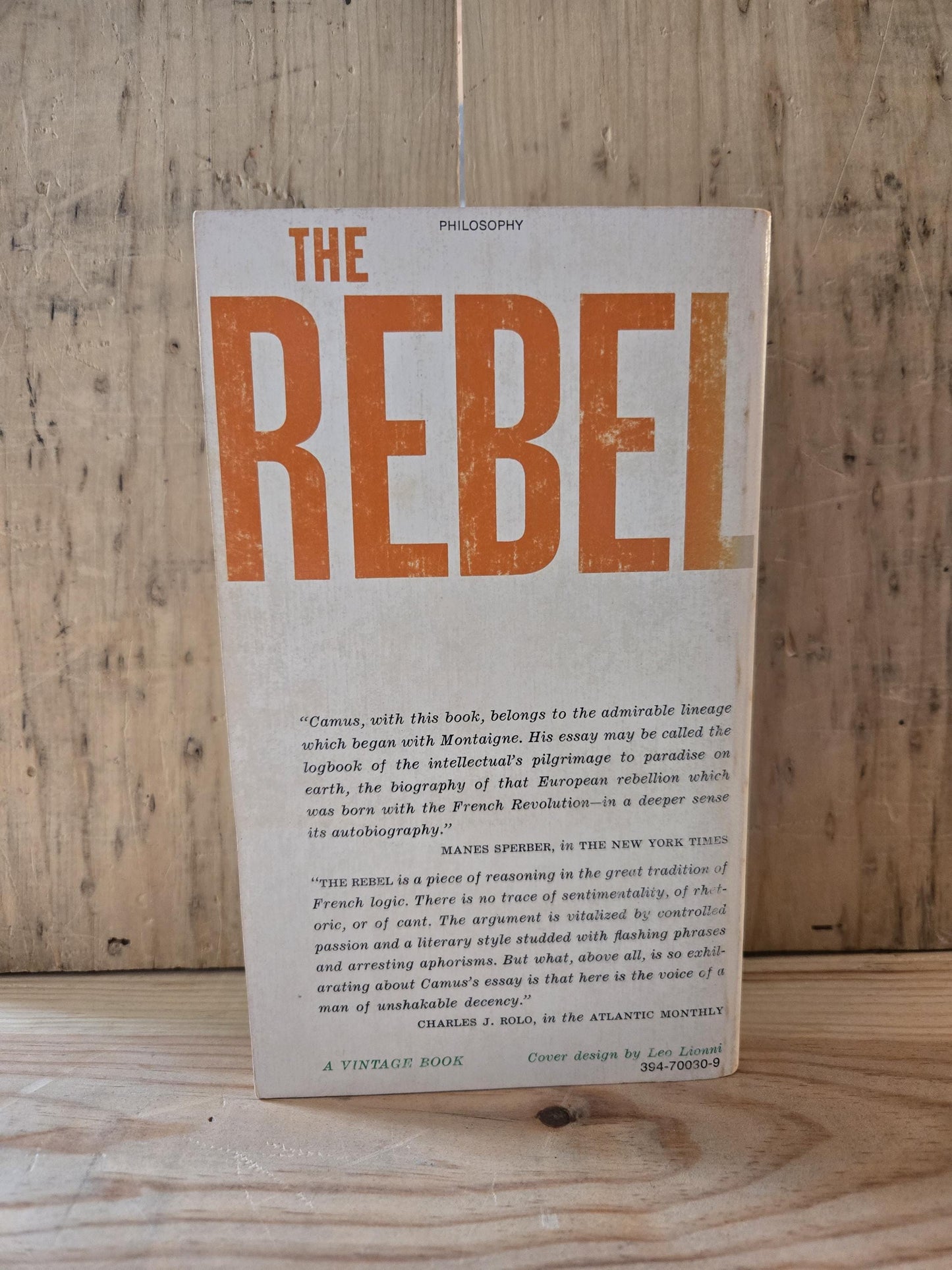 The Rebel: An Essay on Man in Revolt // Albert Camus // 1960s // Vintage Paperback Existentialism