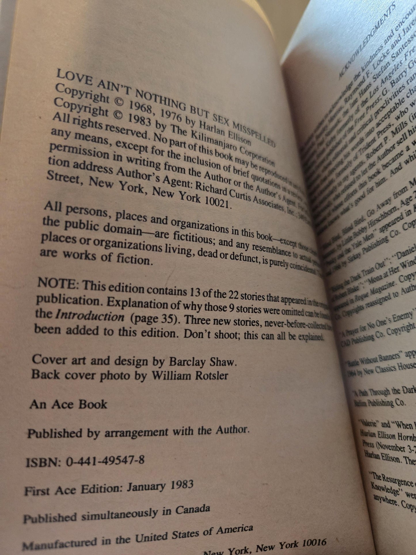 Love Ain't Nothing But Sex Misspelled // Harlan Ellison // 1983 // Vintage Paperback Sci-fi