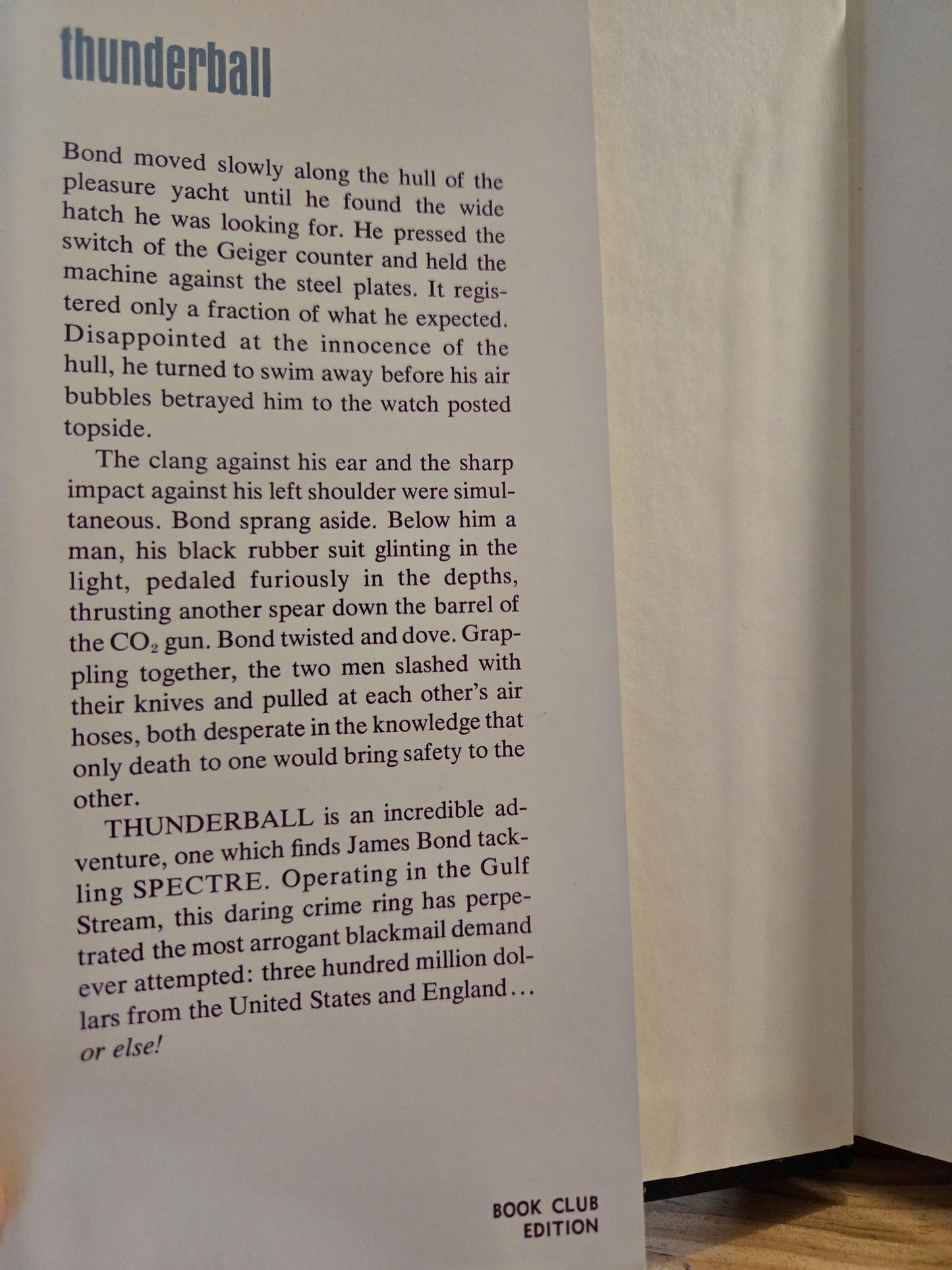 Thunderball // Ian Fleming // Book Club Edition 1960s // Vintage Hardcover James Bond