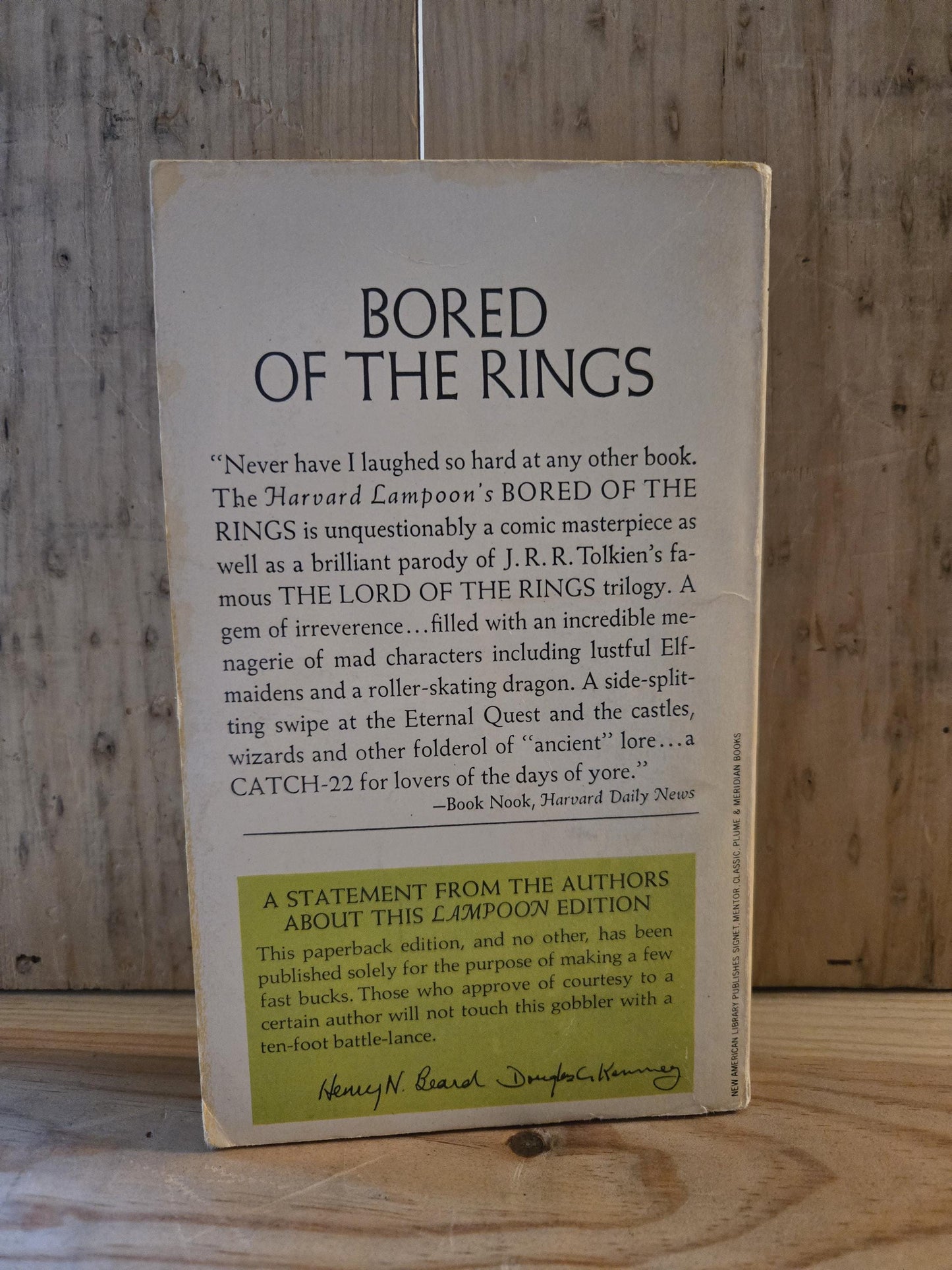 Bored of the Rings // Harvard Lampoon // 1969 // Vintage Paperback Fantasy Parody